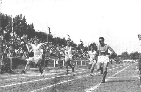 Llegada de una competencia de atletismo.